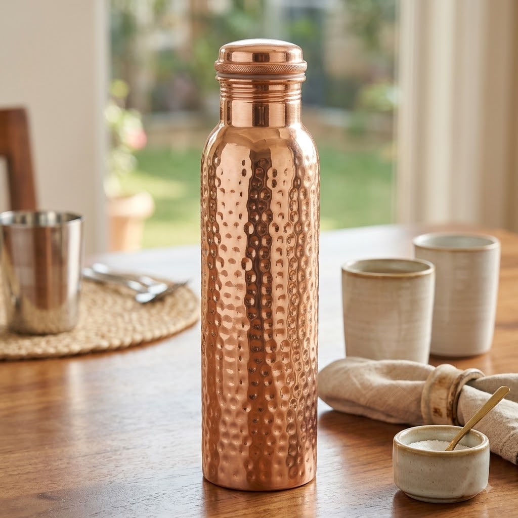 Certified Pure Copper Hammered Leak Proof Bottle